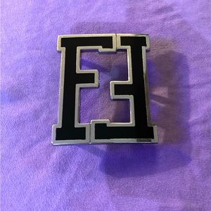 Fendi Zucca belt buckle enamel chrome       2.25 x 2” made in Italy